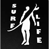 MR.Ci Surf Life, Ocean Lovers, Wave Rider | White Vinyl Decal 6x4 Inches