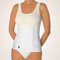 BORT 104150 PostOban® Thorax Abdominal Support Binder Post-Operative, Post Pregnancy, Abdominal Injury Post-Surgical Abdominal Binder Bariatric Belly Plus Size Made in Germany (White, Size 2/10.2")