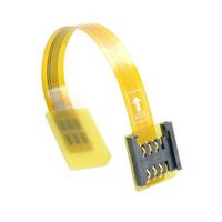CableCC GSM CDMA Standard UIM SIM Card Kit Male to Female Extension Soft Flat FPC Cable Extender 10cm