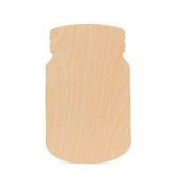 Mason Jar Wood Cutout, Unfinished Wood, No Splinter, Perfect for Door Signs, Home Decor and Craft, 12 inch, Package of 3, By Woodpeckers