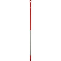 Vikan 29394 59" Stainless Steel Handle with Threaded Tip, 1-7/32" Diameter, Red