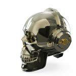 Golden Tooth Glossy Skull Skeleton Portable Bluetooth Speaker with Stand Feature (Black)