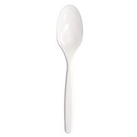 Party Essentials Heavy Duty Hard Plastic Disposable Soup Spoons, 7”, White (Case of 1,000) (N100904)