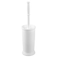 InterDesign Kent Plastic Toilet Bowl Brush Set, Classic Design Slim Compact Bowl Brush and Holder for Bathroom - Sturdy, Deep Cleaning, 4.25" x 4.25" x 16", White
