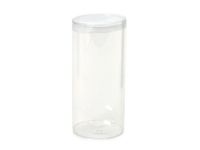 Pack Of 10, 2 Pc Solid Clear Cylinders W/Clear Lids Candy Boxes 2.75" Dia X 6" Tall