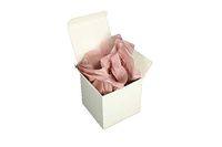 Pack of 5 White Fold-up Favor Boxes 3x3x3 with Gift Grade Tissue Paper Sheets Choose Tissue Color (Rose Mauve)