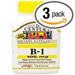 Vitamin B-1 100 Mg (3 Pack) (110 Tabs Per Pack)