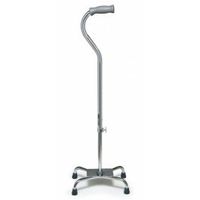Lumex Silver Collection Low Profile Quad Canes -Aluminum, Standard Grip, Large Base (12" x 8") - Case of 4