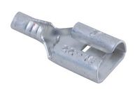 NTE Electronics 76-FD16-187 Brass Terminal Non-Insulated Female Disconnect, Electro Tin Plated, 0.032" x 0.187" NEMA Tab, 16-14 AWG Wire Size