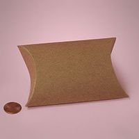 Krafty Klassics 12 Boxes of White & Kraft Pillow Boxes (3 3/8 x 1 1/8 x 3 3/8, Kraft)