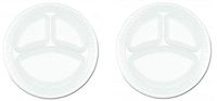 Dart 9CPWCR Concorde Foam Plate, 3-Comp, 9" dia, White, Pack of 125 (Case of 4) (2-(Pack))