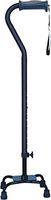Hugo Adjustable Quad Cane for Right or Left Hand Use, Black, Small Base