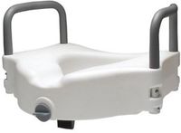 Locking Raised Toilet Seat With Removable Armrests: Locking Raised Toilet Seat w/ Removable Arms, -