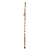 Brazos 48" Ribbon Twisted Oak Wood Walking Stick Hiking Trekking Pole, Tan, Made in The USA