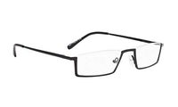 Half-Rim Reading Glasses Metal Readers Men Women (Black, 4.00)