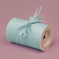 Krafty Klassics 1 Roll of Colored Matte Raffia Ribbon (1/4" x 100 Yds) (Pastel Blue)