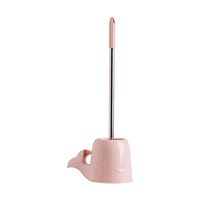 JYEMDV Creative Fashion Whale Toilet Cleaning Brush Set Bathroom No Dead Corner Brush Wash Toilet Cartoon Dolphin Toilet Brush (Color : Pink)