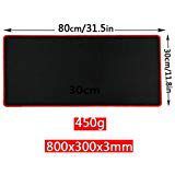 YINGNEW Extended XXL Cool Gaming Mouse Pad Large Size Desk Keyboard Mat, Non-Slip Rubber Base Mouse Mat, Ultra Smooth with Speed Control,800 x 300 x 3mm, Red