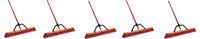 Libman Commercial 1101 Multi-Surface Heavy Duty Push Broom, 65" Length, 36" Width, Black/Red (Pack of 3) (5)