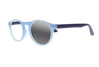 Womens Oval Frame Transition Photochromic Progressive Multifocal Reading Glasses UV Protection Sunglasses Readers (Blue, 3.00)