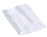 Crystal Clear Plastic Pillow Boxes 4.5 x 4.5 x 1.5 Inches- Decorative Display Box for Candy, Small Gifts, Wedding Party and Baby Shower Favors-10 Boxes