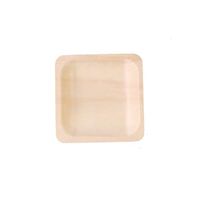BalsaCircle 50 pcs 5.6-Inch Disposable Natural Brown Birch Wooden Square Plates - Wedding Party Event Catering Tableware
