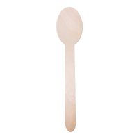 Disposable Wooden Spoons by BluePlanetHub| 100% Natural Birchwood, Eco-Friendly Alternative to Plastic Cutlery, Biodegradable and Compostable Party Supply, Pack of 100 Spoons