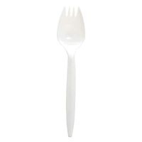 Empress plastic Spork White dense pack Medium weight 1000 per case