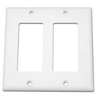 Double Gang Keystone Opening Wall Plate, White