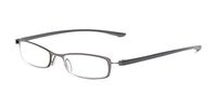 Readers.com Reading Glasses: The Portage Reader, Metal Rectangle Style for Men and Women - Grey, 1.50
