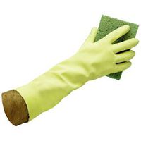 ProGuard 20 mil 14" Value-Plus Flock Lined Latex Gloves - Medium Yellow 6 Dozens per Case