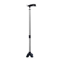 YULAN Suction Four-Legged Walking Aid Crutches Aluminum Alloy Multi-Function Telescopic Adjustment Anti-Slip Old Cane