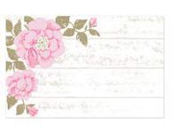 Cottage Roses and Flowers Gift Note Cards with Envelopes and Gold Seal -25pack Set