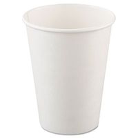 Single-Sided Poly Paper Hot Cups, 12oz, White, 50/bag, 20 Bags/carton