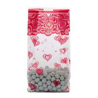 25 Ct Valentine Groovy Hearts 4x2x9 Inch Medium Cello Cellophane Treat Food Snack Bags BEND-855