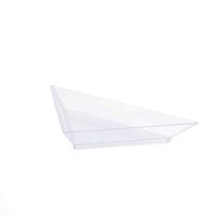 BalsaCircle 125 pcs 4.25-Inch Clear Triangular Plastic Plates - Disposable Wedding Party Catering Tableware
