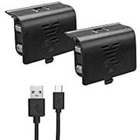 Xbox one Battery Pack 800mAH (2-Pack) Rechargeable NI-MH for Xbox One S / Xbox One X / Xbox One Elite Wireless Controller With 3.9 Feet Micro USB Charging Cable and LED Indicator