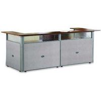 OFM Rize U-Shaped Reception Station 96" x 37" Gray