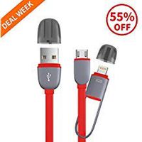 Multi Charging Cable : 40inch, Ultra Soft High Speed Sync and Charging Cable Cord 3.3 Feet Compatible for iPhone X 8 7 6S 6 Plus/5s, iPad /iPod, Android Samsung, HTC, LG and More (Red)