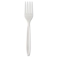Individually Wrapped Reliance Medium Heavy Weight Cutlery, Fork, White, 1000/CT