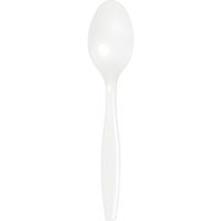 Club Pack of 288 White Premium Heavy-Duty Plastic Party Spoons