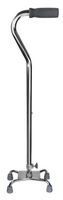 Quad Cane, Chrome Finish, Adjustable 30" to 39", Small Base, Aluminum
