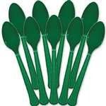 Plastic Spoons Heavy Weight Festive Green 48 Count