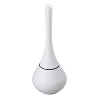 Bathroom Toilet Brush Set 360° Cleaning Long Handle Minimalist Replaceable Base Bathroom Accessories (White)