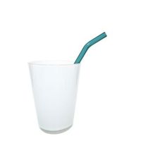 Aquamarine Barely Bent Straw
