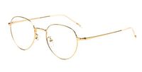 Men Women Oval Frame Metal Frame Vintage Stylish Aviator Reading Glasses (Gold, 4.00)