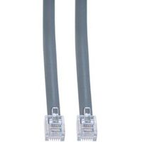 PcConnectTM Telephone Cable (Voice), RJ11, 6P / 4C, Silver Satin, Flat, Reverse, 1 Foot