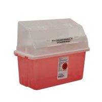 Sharps Container GatorGuard 1-Piece 14 H X 13 W X 6 D Inch 5 Quart Translucent Red Horizontal Entry Lid, 31353603 - Each