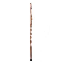 Brazos 48" Ribbon Twisted Oak Wood Walking Stick Hiking Trekking Pole, Red, Made in The USA