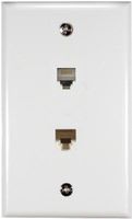 Audiovox TPH551 Dual Wall Plate White RJ45 and RJ12